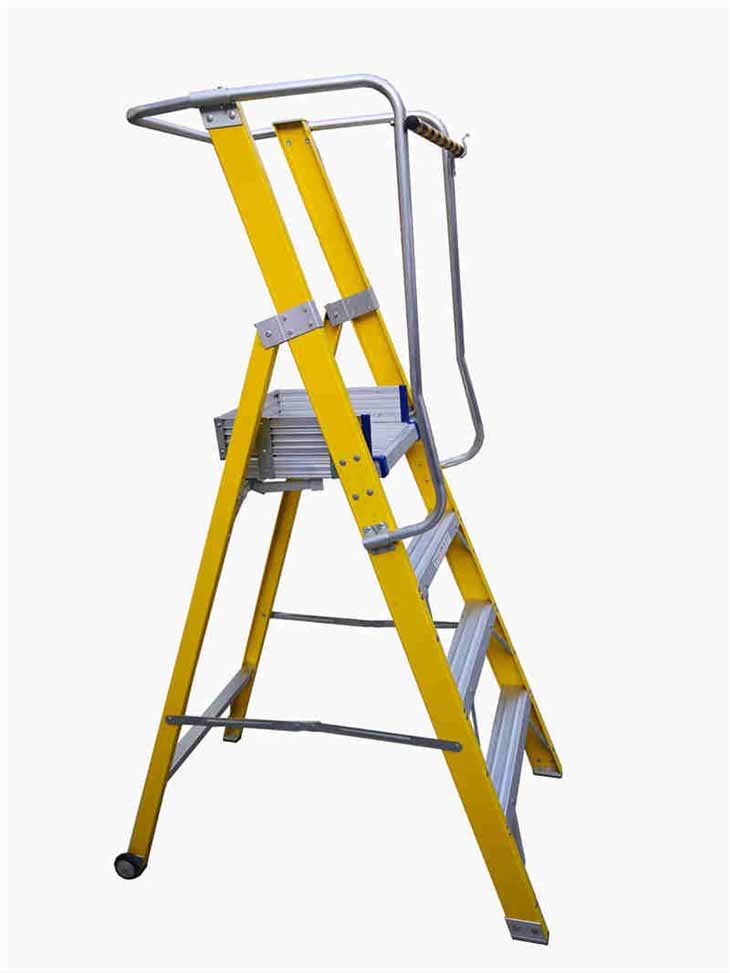 3m Industrial Narrow 3 4 5 6 7 Step Multi Purpose Folding Fiberglass Frp Tripod Platform Step Ladder With Platform (2)